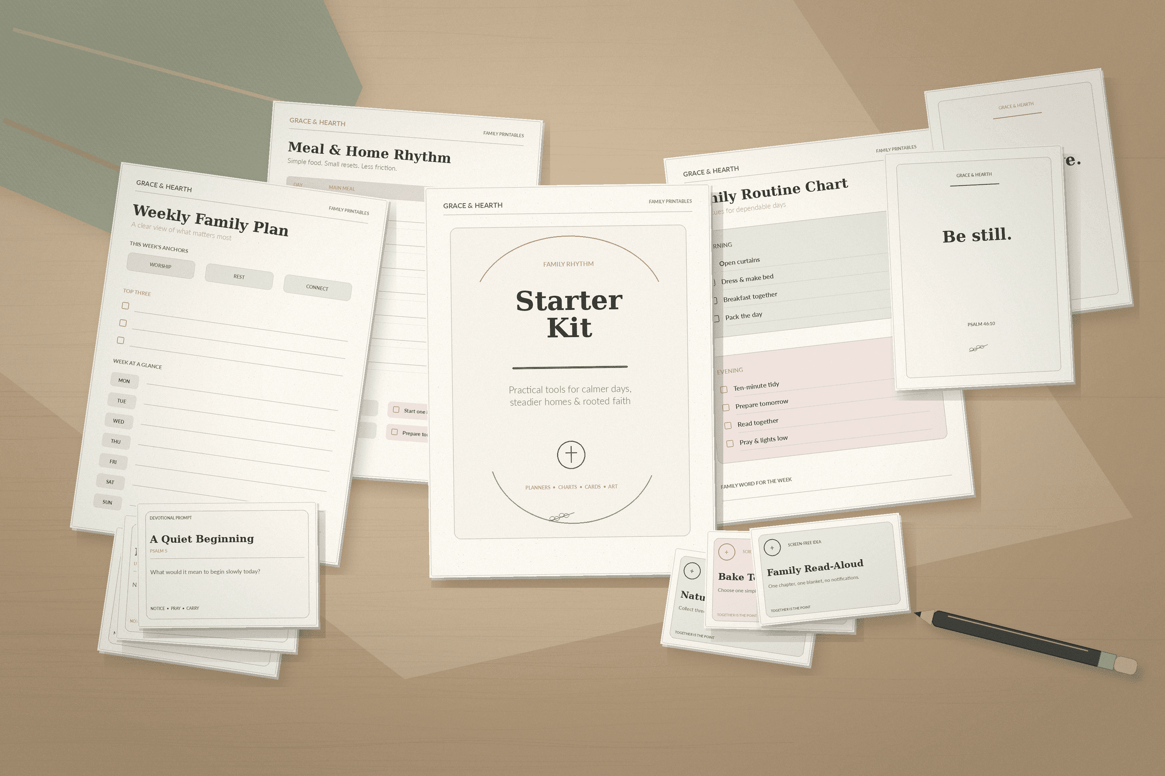 Family Rhythm Starter Kit printable product mockup